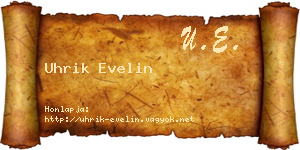 Uhrik Evelin névjegykártya